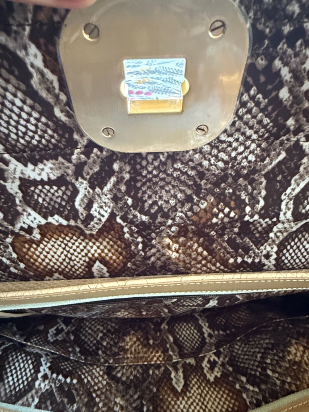 Longchamp Gatsby python embossed leather shoulder tote bag. - Picture 10 of 16